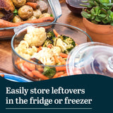 Libbey 56030 Baker's Basics 3-Piece Covered Casserole Dishes, Versatile Glass Baking Dishes for Oven, Clear Lead-Free Casserole Cookware Libbey