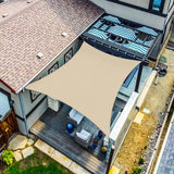 INFRANGE 16' x 18' Rectangle Sun Shade Sails Canopy UV Block for Patio Deck Pergola Yard Lawn Outdoor Activities (Sand) INFRANGE