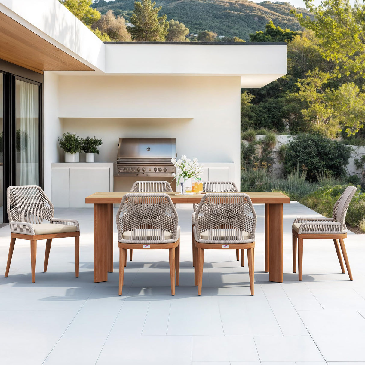 PURPLE LEAF Patio Dining Chair Set 2 Pieces Aluminum Modern Furniture Seating for Garden Kitchen Porch Outdoor Wicker Dining Chairs with Sunbrella Cushions PURPLE LEAF