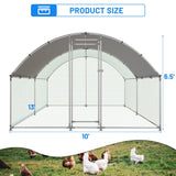 NUGRIART Large Metal Chicken Coop, Outdoor cage Run with Waterproof and Anti-UV Cover, Dome Roof Walk-in Poultry Cage Rabbit Duck House for Outside, Backyard and Farm. NUGRIART