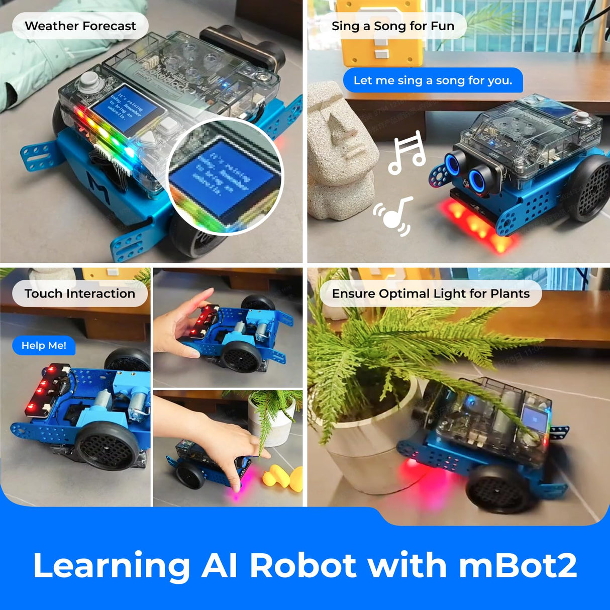 Makeblock mBot2 Coding Robot for Kids, AI Learning Support Scratch & Python Programming, Robotics Kit for Kids Ages 8-12 and up, Building STEM Robot Toys Gifts for Boys Girls Makeblock