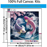 CHWGLFGG 5D Diamond Art Kits for Adults Beginners, Two Fish Special Shape Diamond Painting, DIY Drill Diamond Dot Gem Art Kits for Adults, Home Wall Decor 11.8X11.8 Inch CHWGLFGG