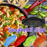 AUOON Clip On Strainer Silicone for All Pots and Pans, Pasta Strainer Clip on Food Strainer for Meat Vegetables Fruit Silicone Kitchen Colander AUOON