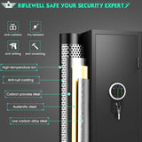 Riflewell 2-3 Rifle Gun Safe, Biometric Fingerprint Gun Safe for Home Rifle and Shotguns, Quick Access Gun Cabinets with LED Light, Rifle Safe with Adjustable Gun Rack and Removable Shelf Riflewell