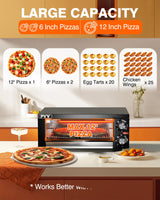 PYY Electric Pizza Oven Indoor Countertop Pizza Oven Commercial Pizza Maker Machine for Home with Timer Stainless Steel Pizza Cooker PYY