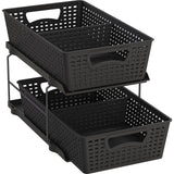 Simple Houseware 2 Tier Bathroom Organizer Tray Pull-Out Sliding Drawer/Under-Sink Storage, Black Simple Houseware
