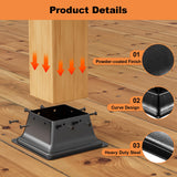 4x4 Post Base 5Pcs, Internal 3.6"x3.6" Heavy Duty Powder-Coated Steel Post Bracket Fit for Standard Wood Post Anchor, Decking Post Base for Deck Porch Handrail Railing Support FMhotu