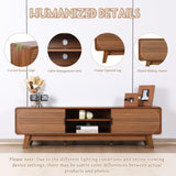 Janmer Home Mid Century Modern TV Stand for 55/60/65 Inch TV, 62" TV Console Table with Fluted Sliding Doors, Entertainment Center and Media Console with Storage for Living Room (Walnut, 62.2inch) Janmer Home