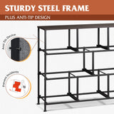 WLIVE Fabric Dresser, Storage Drawer Unit, Bedroom Dresser TV Stand for 32 40 43 inch TV, Wide Dresser with 8 Large Deep Drawers for Office, College Dorm, Dark Grey WLIVE