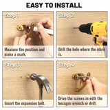 LOIUO Gun Rack Storage Wall Mount Rifles Shotgun Hooks Horizontal Metal Hangers for Storing Shotguns Rifles Archery Bow Heavy Duty Steel (Gold) LOIUO