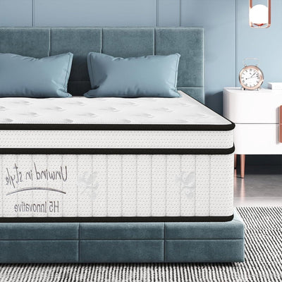 King Size Hybrid Mattresses 10 Inch, Firm Memory Foam Mattress with Extra Thick Comfort Layer for Pressure Relief, Individually Pocket Coils Springs | Motion Isolating | Certipur-US (10" King)