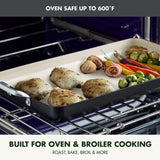 GreenPan 18" x 11" Double Burner Griddle Pan, Hard Anodized Healthy Ceramic Nonstick PFAS-Free, Stainless Steel Handles, Stovetop Cooking, Dishwasher Safe, Oven & Broiler Safe Cookware, Black GreenPan