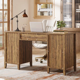 Tribesigns Farmhouse Executive Desk, 59-Inch Executive Computer Desk with File Drawers and Storage Cabinets, Rustic Writing and Study Desks for Home Office Tribesigns