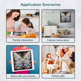 Acudotr Butterfly Diamond Painting Kits for Adults, 5D Special Shape Diamond Art Kits for Beginners, Crystal Rhinestones Diamond Painting for Home Wall Decoration, 12×12 Inch Acudotr