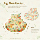 Uthem Waterproof Egg Chair Cushion Replacement 47x31.5x4.7 inch Thicken Hanging Egg Swing Chair Cushion Indoor Outdoor Wicker Rattan Hammock Basket Cushion with Headrest Pillow, Daisy Uthem