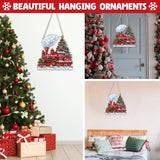 NAIMOER Christmas Diamond Art Hanging Kits for Adults, Christmas Train Diamond Art Suncatchers, 5D Special Shape Fall Diamond Painting Pendant Window Ornament Gifts for Home Garden Door Wall Decor NAIMOER