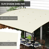 Outsunny 10' x 13' Outdoor Pergola Gazebo with UV-Resistant Canopy and Metal Frame, Sun Shade Shelter for Porch, Patio, Deck, Backyard, Cream Outsunny