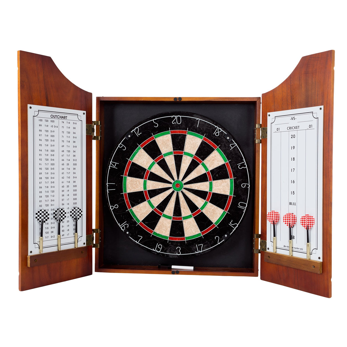 Trademark Games Racks Futons Trademark Games Beveled Wood Dart Cabinet Pro Style Board and Darts, Pine, 3.5 L x 21.5 W 24.75 H US Trademark Poker