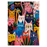 Colorful Cat Puzzle for Adults 1000 Pieces, Funny Animal Jigsaw Puzzle, Cute Kitten Plant Puzzle BBOLDIN
