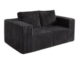 Modular Sectional Sofa 2 Seater Loveseat Modular Sofa Couch with Deep Seat Memory Foam Cloud Sofa Chair with Pillows Oversized Sectional Sofa for Living Room Bedroom (Strip Grey, Loveseat) Hobestluk