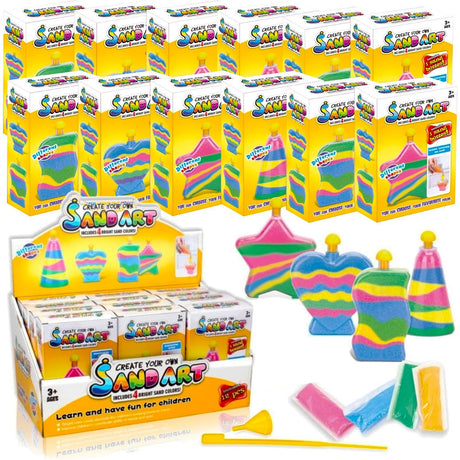 Liberty Imports Sand Art Kits for Kids - Create Your Own Colored Sand Art, Includes Bottles, Funnels, Sticks, Bags of Sand for Arts and Crafts, Schools, Birthday Party Favors Bulk (12 Pack) Liberty Imports