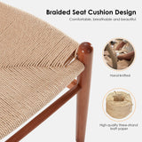 STARY Fully Assembled Wishbone Rattan Dining Room Chairs, Set of 2, Walnut STARY