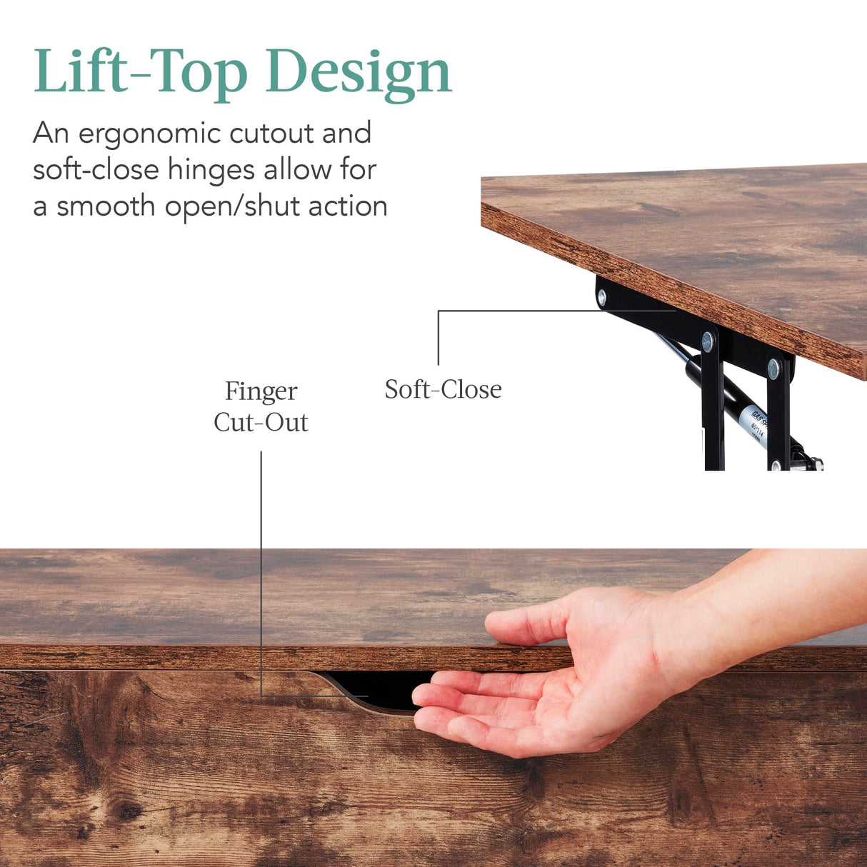 Best Choice Products Lift Top Coffee Table, Wooden Mid-Century Modern Multifunctional Accent Table for Living Room w/Hidden Storage, 2 Cubbies, Removable Shelf - Brown Best Choice Products