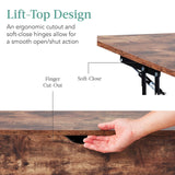 Best Choice Products Lift Top Coffee Table, Wooden Mid-Century Modern Multifunctional Accent Table for Living Room w/Hidden Storage, 2 Cubbies, Removable Shelf - Brown Best Choice Products