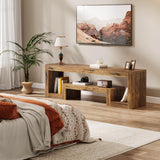 Tribesigns 63-Inch TV Stand for 55/60/65/75-Inch TVs, Farmhouse Entertainment Center with Open Storage Shelves, Rustic Brown Television Console for Living Room, Bedroom Tribesigns