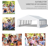 Outsunny 20' x 32' Heavy Duty Party Tent & Carport with Removable Sidewalls and Double Doors, Large Canopy Tent, Sun Shade Shelter, for Parties, Wedding, Outdoor Events, BBQ, White Outsunny
