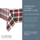 Elrene Home Fashions Christmas Classic Holiday Plaid Cotton Tablecloth, Holiday Table Decor, 60" X 84", Oblong Elrene