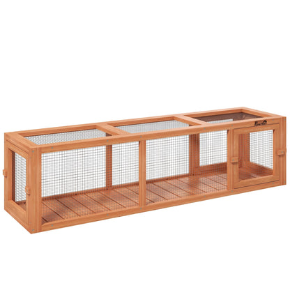 PawHut Outdoor Cat Tunnel with Extendable Design, 59" L Wooden Cat Run with Weather Protection, Connecting Inside and Outside, for Deck Patios, Balconies, Natural Wood - WoodArtSupply