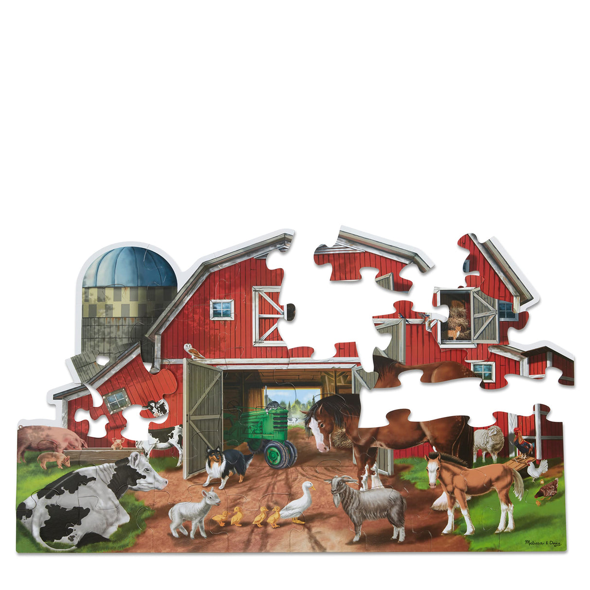 Melissa & Doug Busy Barn Shaped Jumbo Jigsaw Floor Puzzle (32 pcs, 2 x 3 feet) - FSC Certified Melissa & Doug