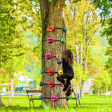 Just.smile Climbing Hold for Kids Outdoor-Ninja Tree Climbing Rocks 15 Pcs with 6 Ratchets-Climbing Grip Kits for Ninja Warrior Obstacle Course Just.smile