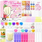 WhizToys DIY Lip Balm Making Kit Teen Girl Gifts Trendy Stuff Make Your Own Lip Gloss Set with Natural Beeswax, Shea Butter,Sweet Almond Oil,24 PCS Lip Blam Containers WhizToys