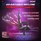 Homall Gaming Chair, Computer Chair with Footrest and Massage Lumbar Support, Ergonomic High Back Video Game Chair with Swivel Seat and Headrest (White) Homall