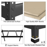 PrimeZone 48" x 24" x 72" Heavy Duty Storage Shelves - 5 Tier Adjustable Garage Storage Shelving, Metal Storage Utility Rack Shelf Unit for Warehouse Pantry Closet Kitchen, Black PrimeZone