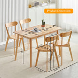 XHWECAN 5-Piece Wooden Dining Table and Chairs Set for 4, 47" Modern Solid Wood Table with 4 Louis Chairs for Dining Room, Kitchen, Small Space XHWECAN