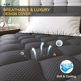 VISCOUNTESS Queen Mattress, 12 Inch Hybrid Mattresses Black, Euro Top Medium Firm for Back & Lumbar Support, 100 Night Trial, Individual Pocket Spring for Motion Isolation & Pressure Relief VISCOUNTESS