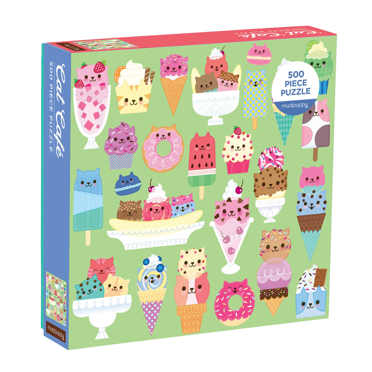 Mudpuppy Cat Cafe 500 Piece Jigsaw Puzzle for Families and Adults, Colorful Cat Puzzle with Illustrations of Cats and Desserts, Multicolor (0735355851) Abrams