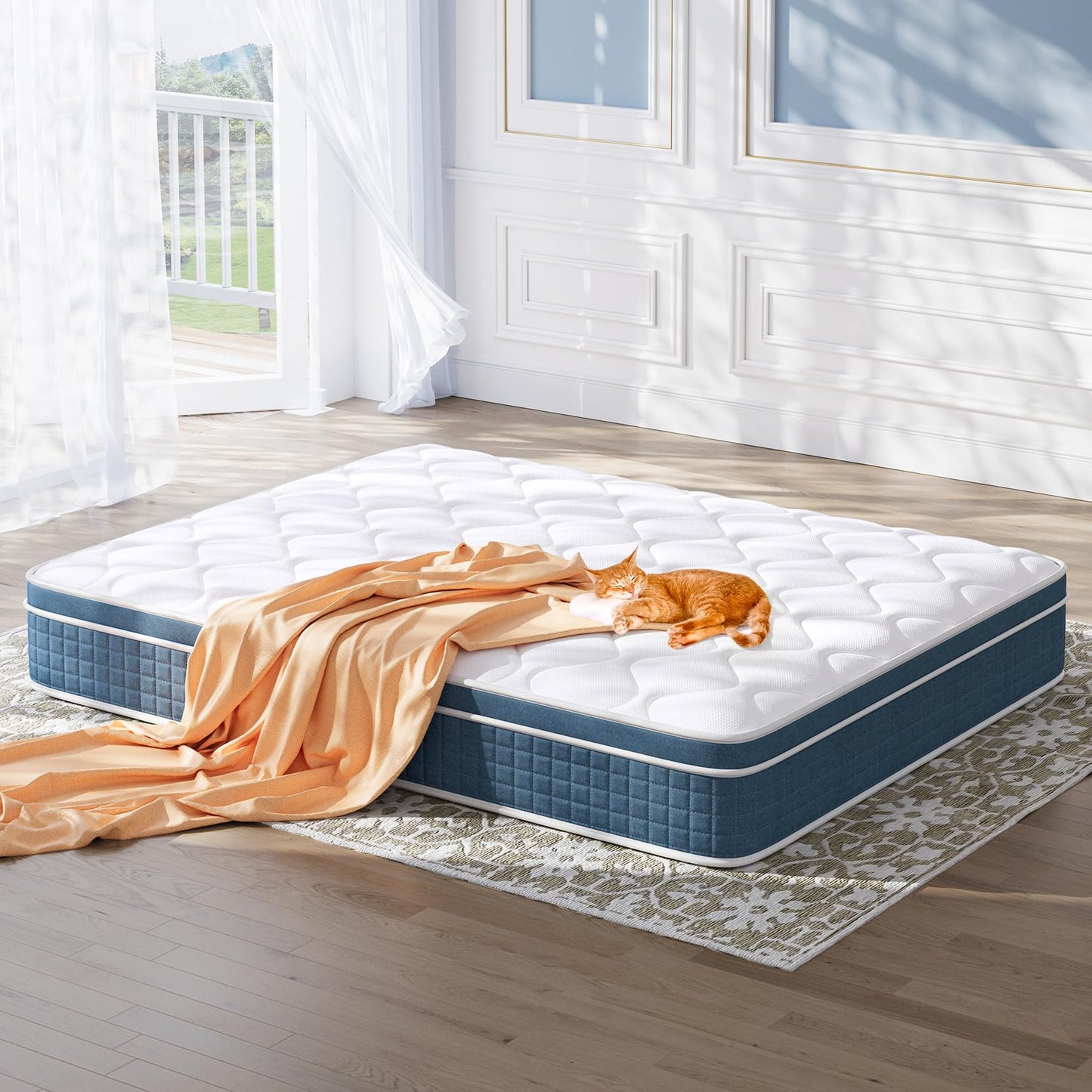 koorlian Twin Mattress 10 Inch, Hybrid Twin Size Mattress in a Box, Twin Bed Mattress with Individual Pocket Springs and Pressure-Relieving Memory Foam, Breathable, Medium Firm Mattress 75"x39"x10"