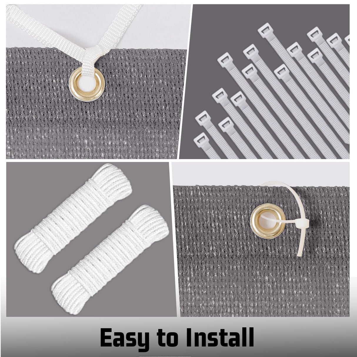 SUNNY GUARD Shade Cloth 12x20 FT Sun Shade Screen Fabric HC-036 Shade Cover Tarp with Grommets for Pergola Backyard Garden, Dark Grey SUNNY GUARD