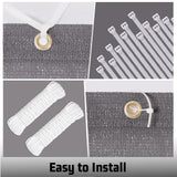 SUNNY GUARD Shade Cloth 12x20 FT Sun Shade Screen Fabric HC-036 Shade Cover Tarp with Grommets for Pergola Backyard Garden, Dark Grey SUNNY GUARD