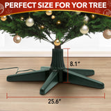 Stephan Roberts Rotating Christmas Tree Stand with 360° Rotation, 5 Legs, 3 Power Outlets, 3 Adjustable Size Attachments, 3-Setting Switch – Stable & Durable Holiday Tree Base (Green) Stephan Roberts