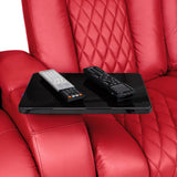 Seatcraft Diamante - Home Theater Seating - Living Room - Power Recline - Italian Leather - Powered Headrests - Cupholders - USB Charging - Ambient Lighting - Arm Storage, Red, Single Recliner Seatcraft