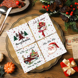 Fulmoon 200 Pcs Christmas Cocktail Paper Napkins Disposable 2 Ply Santa Beverage Napkins Decoupage Xmas Tree Towel for Christmas Party Dinner Table Supplies (Classic Style) Fulmoon