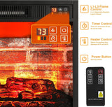 Naice 70" Electric Fireplace with Mantel and Cabinets, Fireplace TV Stand for Living Room Bedroom, Stacked Stone Surround and Remote Control 3D Realistic Flame Naice