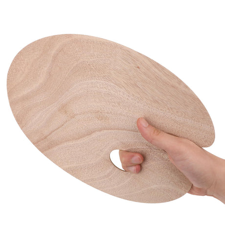 Wooden Oval-Shaped Artist Painting Palette with Thumb Hole - Oil Paint Palette for Watercolor & Oil Paint DIY Art Craft Painting Aeaocvo