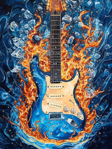 VAIIEYO 5D DIY Diamond Art Kits for Adults Guitar, Diamond Painting Musical Instrument, Paint by Numbers Full Drill Round Rhinestone Craft Canvas for Home Wall Decor Gift 12x16 inch-7 VAIIEYO