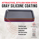 Baking Set – 6 Piece – Deluxe Non Stick Black Coating Inside and Outside – Carbon Steel Bakeware Set – PFOA PFOS and PTFE Free by Bakken Bakken- Swiss